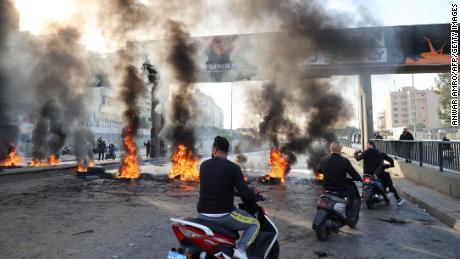 Lebanese protesters block roads over economic meltdown