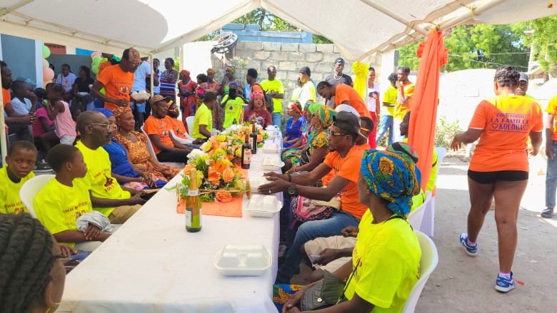 Members of the rara band and other participants on April 6, 2025, marking Gros Moteur's 96th anniversary. Photo by Ones Joseph / The Haitian Times.