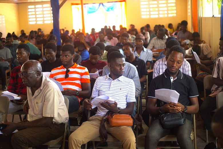 Attendees of the Patriotic Congress for the National Rescue at the Public University of North of Cap-Haïtien (UPNCH) on June 11, 2025. Photo by Onz Chéry/ The Haitian Times.
