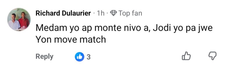 Translation: “The ladies raised the level, they played a good game today.”