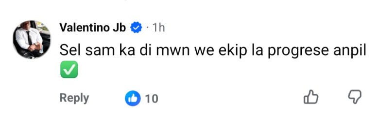 Translation: “The only thing I can say is that I see that the team improved a lot.”