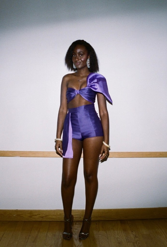 Models wear pieces from Naika Colas' ten-piece capsule collection, "The Remembering," at Parsons School of Design on May 30, 2026. Photo courtesy of Jonathan Courchesne.
