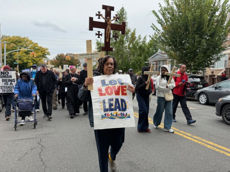 Participants during the procession through the streets of Flatbush on Saturday, October 17, 2026. 
